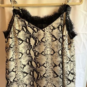 Snake skin satin top
